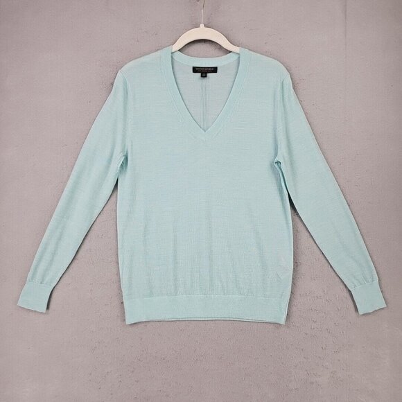 Banana Republic Sweaters - Banana Republic 100% Merino Wool Sweater Womens XS Pastel Aqua Lightweight Chic